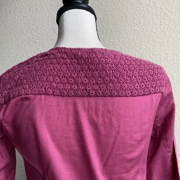 TRUCCO SPAIN CROCHET LONG SLEEVE TOP BLOUSE GARDEN GIRL! - Picture 6 of 8